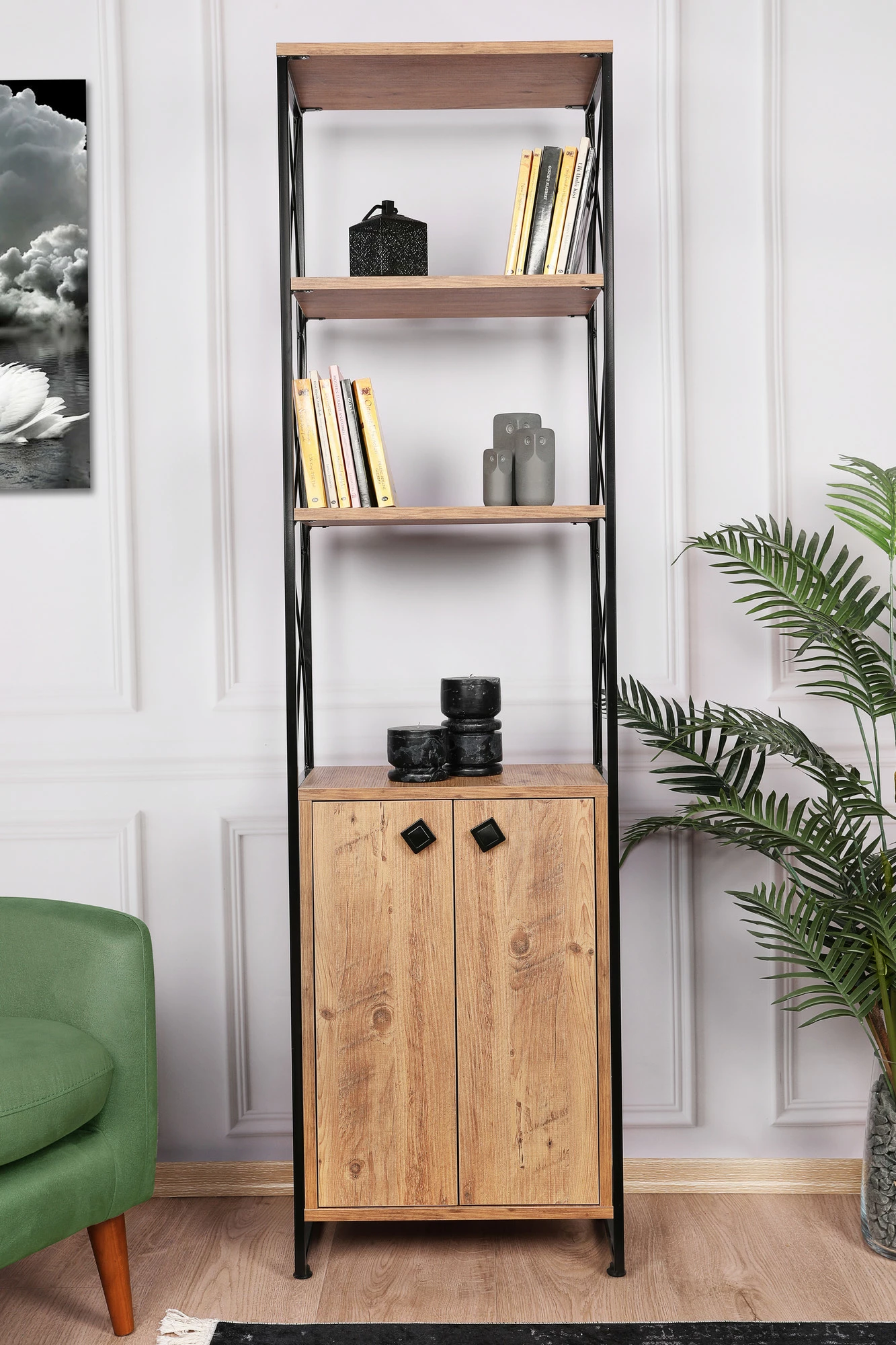 Raft librash industrial Hanah Home, ngjyrë pishë, Tervel
