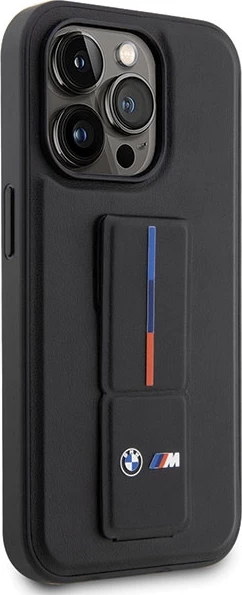Mbështjellës BMW Grip Stand Hot Stamp për iPhone 14 Pro 6.1", i zi