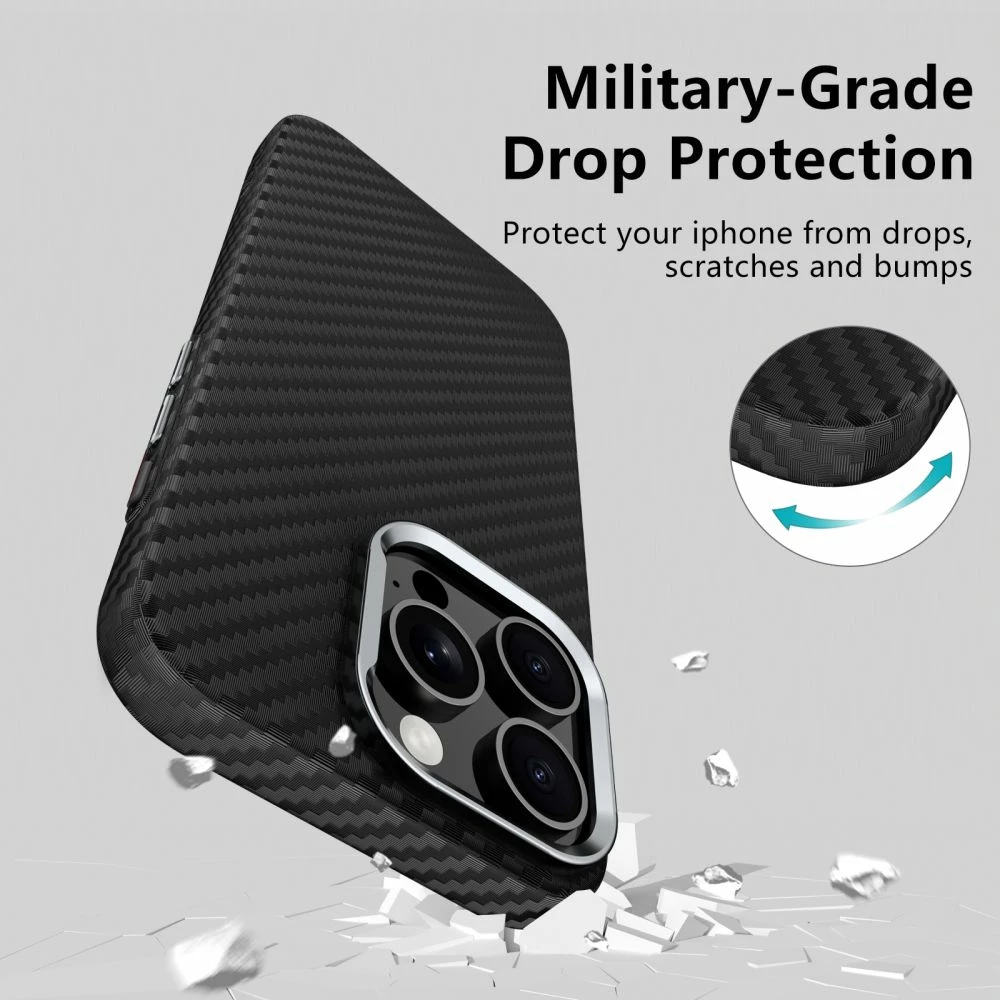 Mbështjellës Tech-Protect Ion Carbon MagSafe për iPhone 16e, Gri