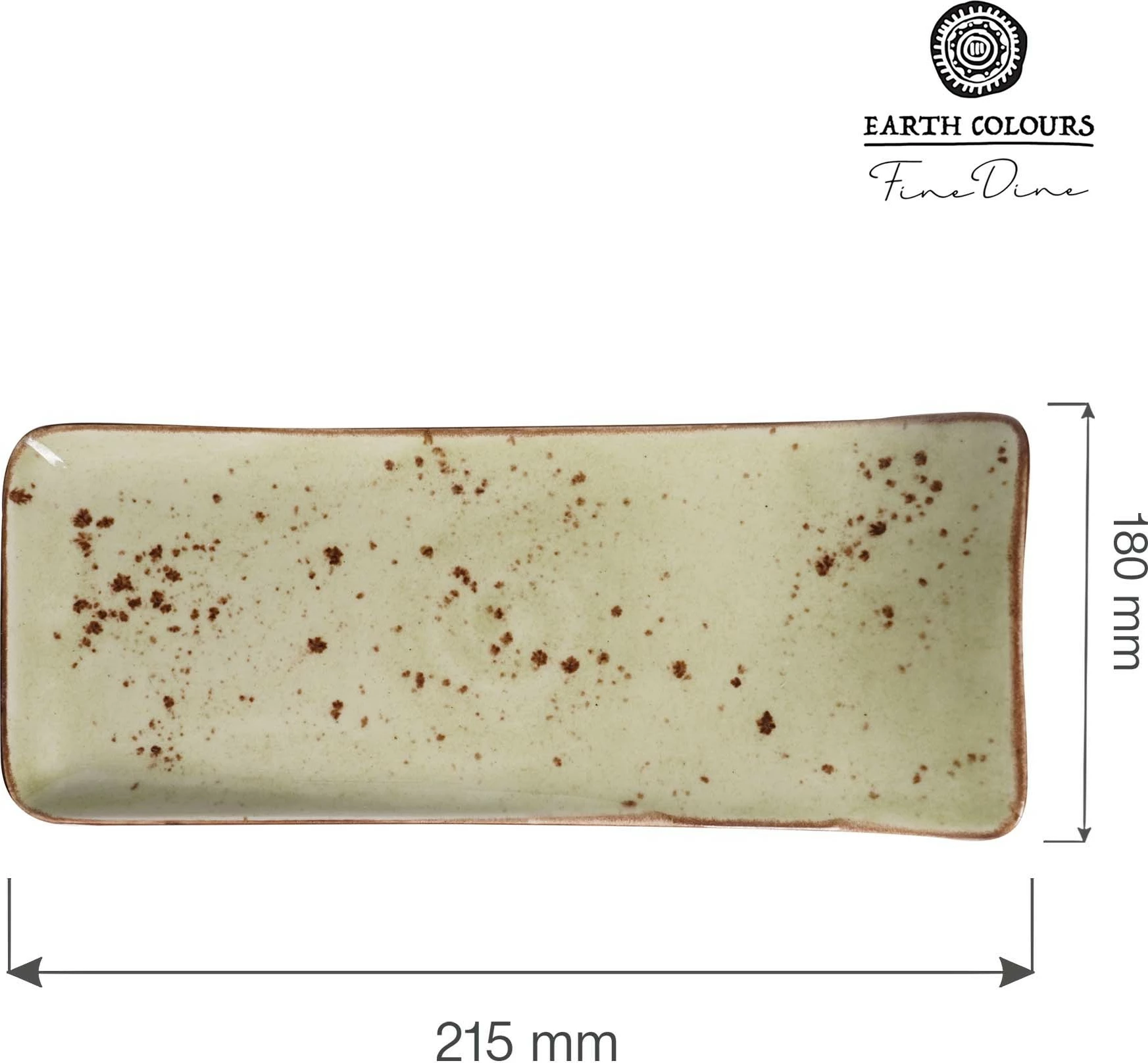 Pjatë servimi Fine Dine 215x180 mm, porcelan, e gjelbër, set 6 copë