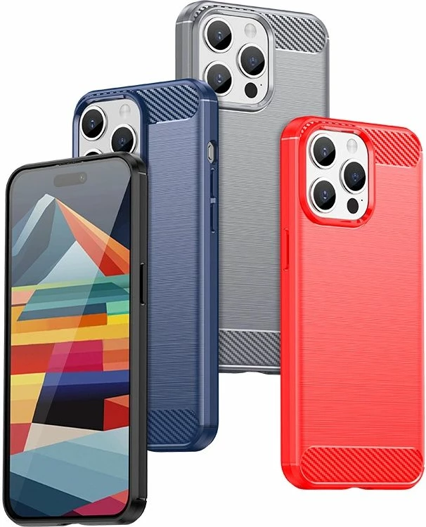 Mbrojtëse telefoni Hurtel Carbon Case për iPhone 15 Pro Max, kaltër [Ngjyra: Kaltër]