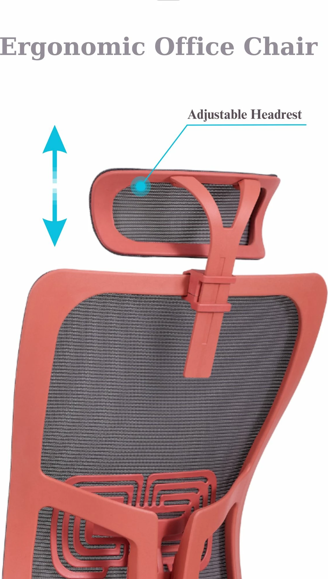 Karrige zyre ergonomike, ngjyrë salmon, Skye Decor, 126 cm