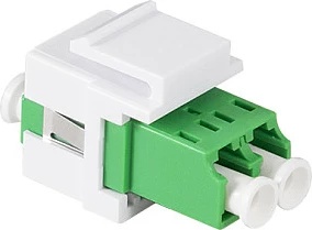 Adapter fiber LogiLink LC Duplex, set 12 copë, pa flange, i gjelbër