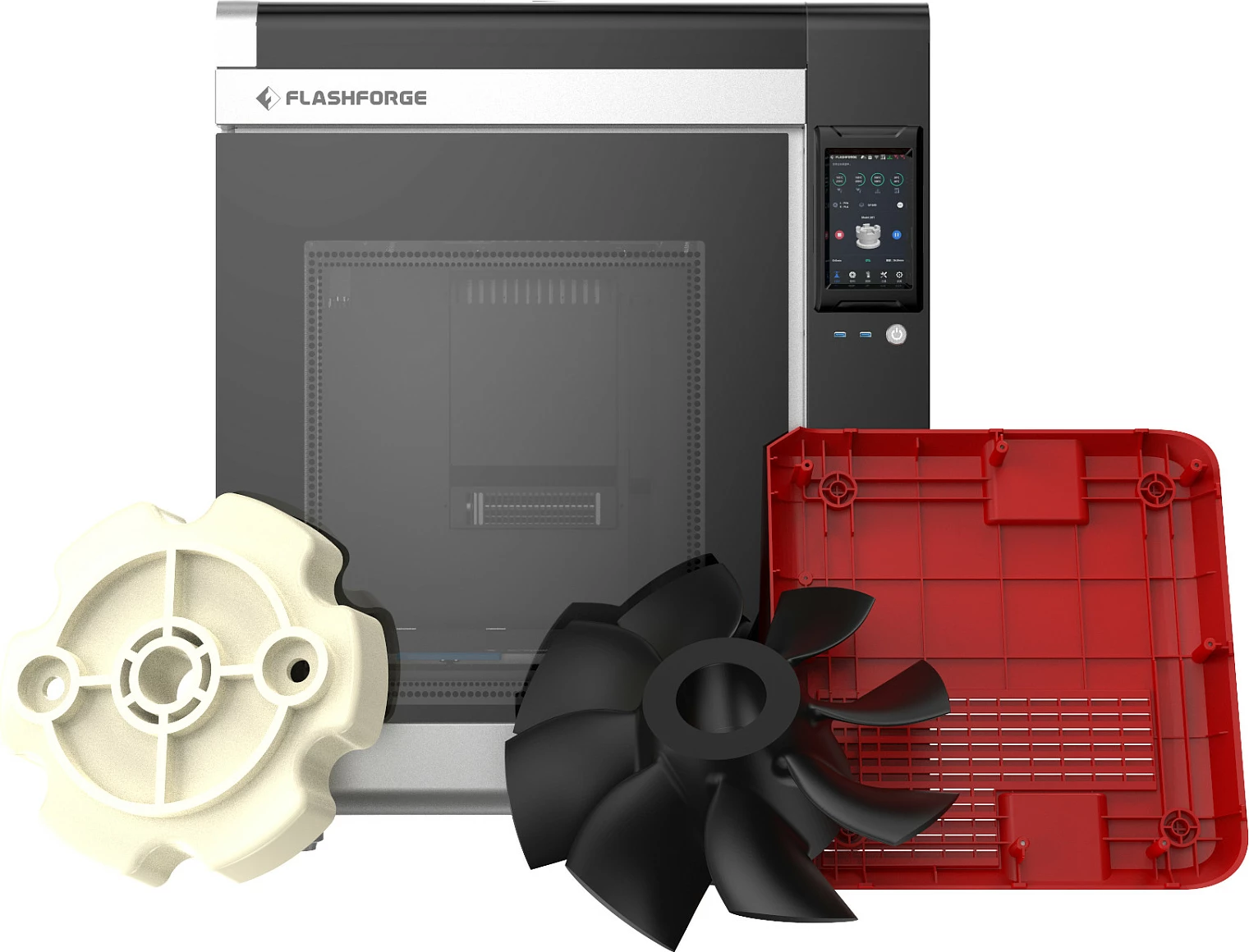 Printer 3D Flashforge Creator 4A, volum printimi 400×350×500 mm, Wi‑Fi/Ethernet, ekran 7", zezë/gri