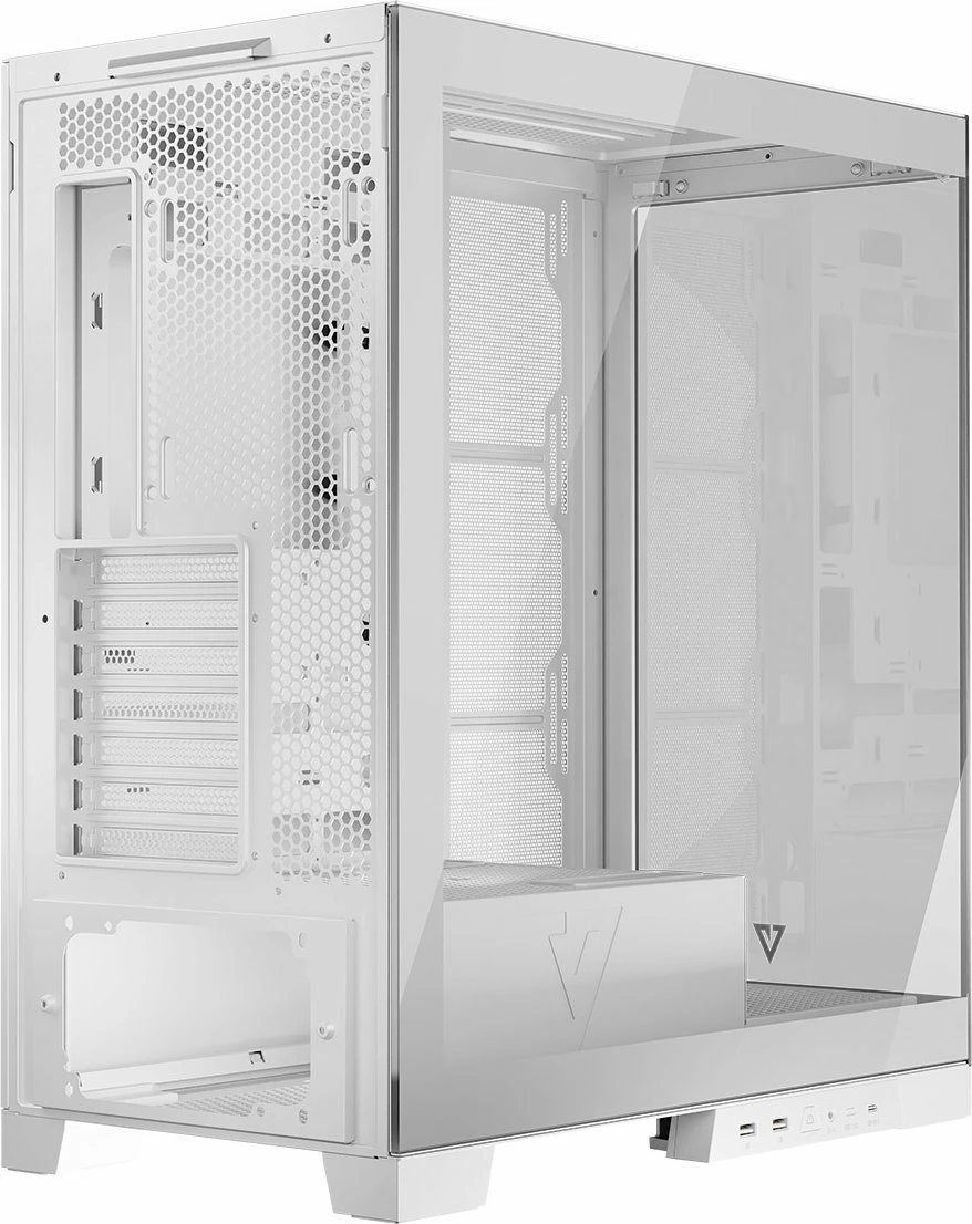Kasë Modecom Volcano Space AT-SPACE-PG-NF-20-000000-0002, Midi Tower, ATX/uATX/Mini-ITX, USB-C, pa furnizim, e bardhë