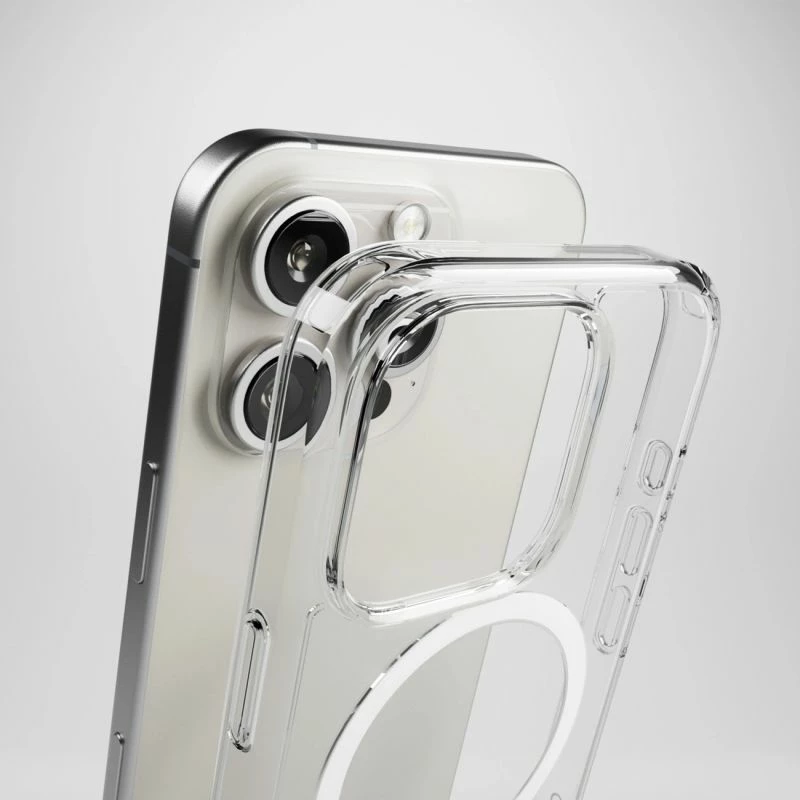 Mbrojtëse silikoni Puro Impact Clear D3O MagSafe për iPhone 16 Pro Max, transparente