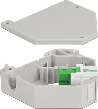 Adapter DIN rail DeLOCK Keystone SC Simplex femër-femër, gjelbër/gri/bardhë