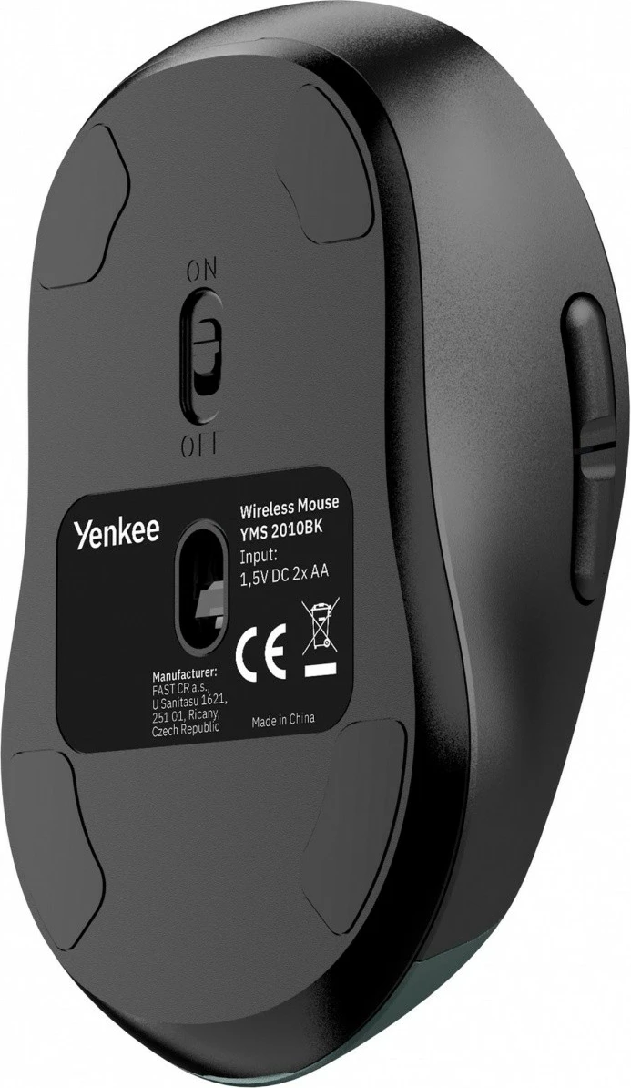 Maus wireless YENKEE GYRO YMS 2010BK, dual Bluetooth 5.1 + 2.4GHz USB, 6 butona, 1000-3200 DPI, me 2x bateri AA, i zi