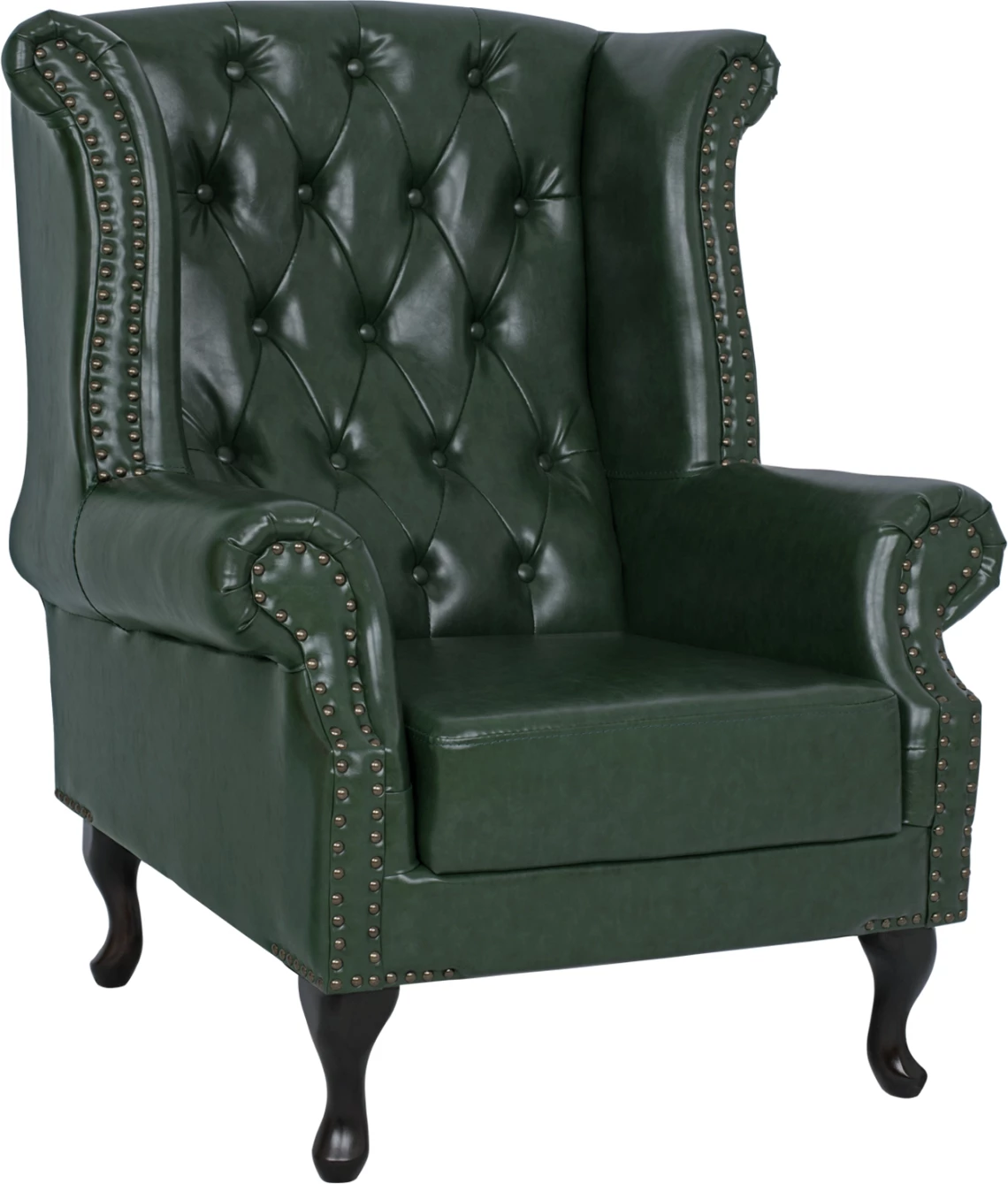 Karrige e tipit Chesterfield Polina, FH0053.08, ngjyrë jeshile Cypress PU 83x79x104 cm