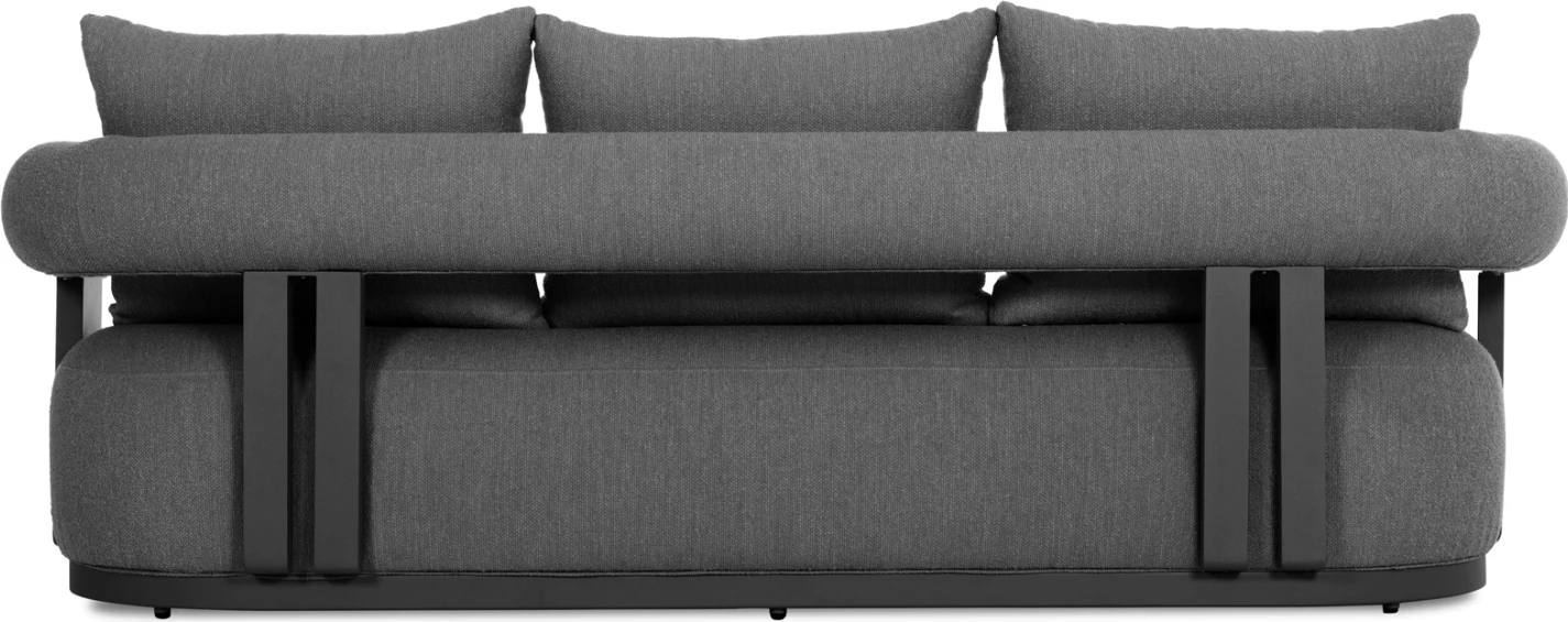 Divan treshe DECCARD CD6462.01, alumin i zi i errët & material tekstili, 230x92x67cm