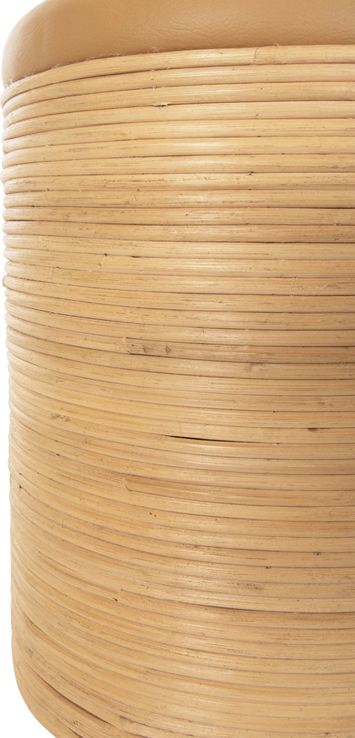 Karrige për bar, natyrale rattan-beige PU sedilje Φ37x47Hcm