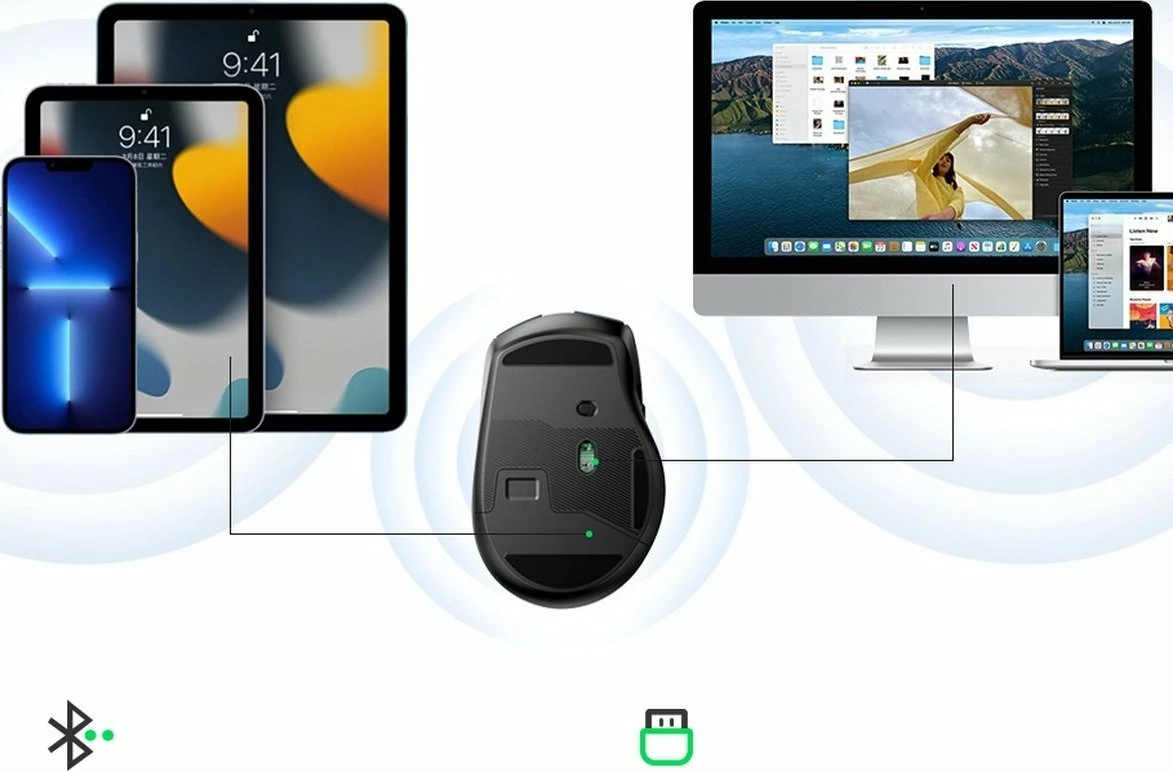 Maus Ugreen MU006 wireless optik 4000 DPI USB 2.4GHz, i zi