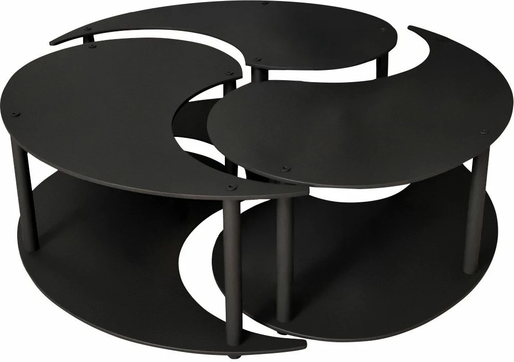 Set tavolinash kafeje Skye Decor, Yin Yang 3 copë, e zezë