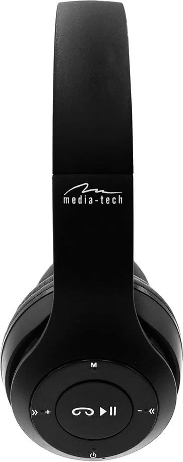 Kufje wireless Media-Tech EPSILION BT MT3591, me mikrofon, microSD, FM radio, Bluetooth, të zeza