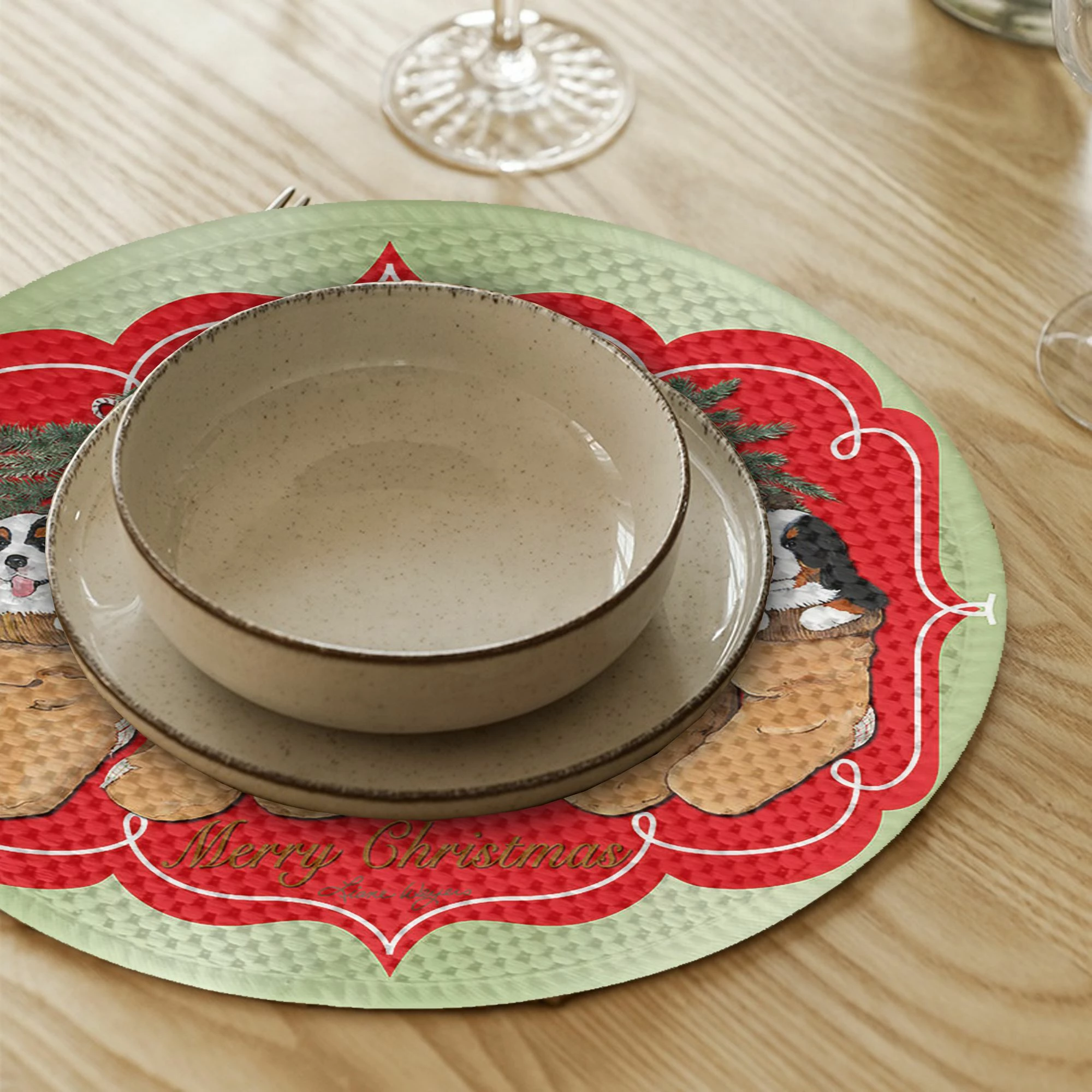 Set nënshtruesish për tavolinë, shumëngjyrëshe, Hermia Concept, 4 copë, 37cm
