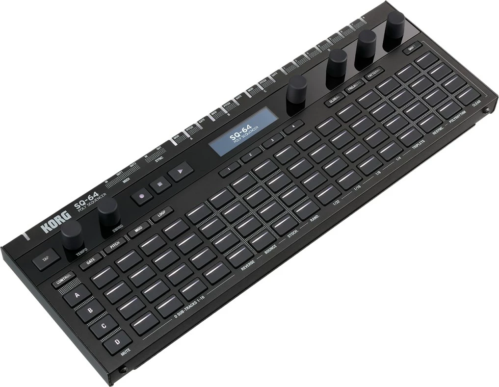 Sequencer Korg SQ-64, polifonik, me ekran LCD