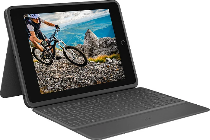 Mbështjellës me tastierë Logitech Rugged Folio, Graphite