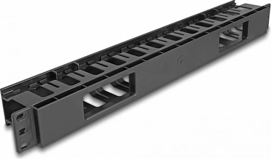 Panel menaxhimi kabllosh DeLOCK 19", 1U, me 2 hapje, i zi