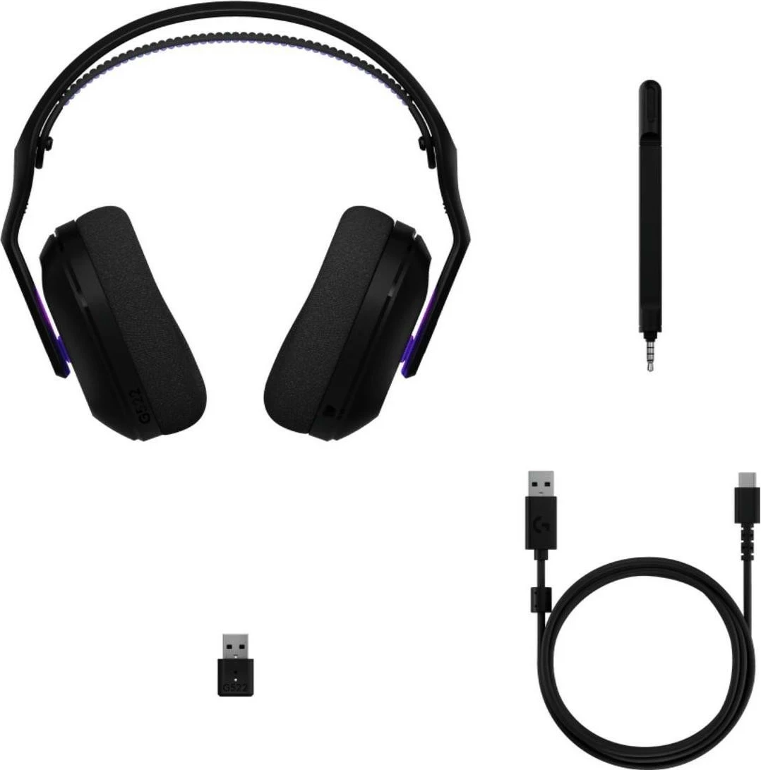 Kufje Logitech G522, wireless, Bluetooth 5.3, mikrofon, e zezë