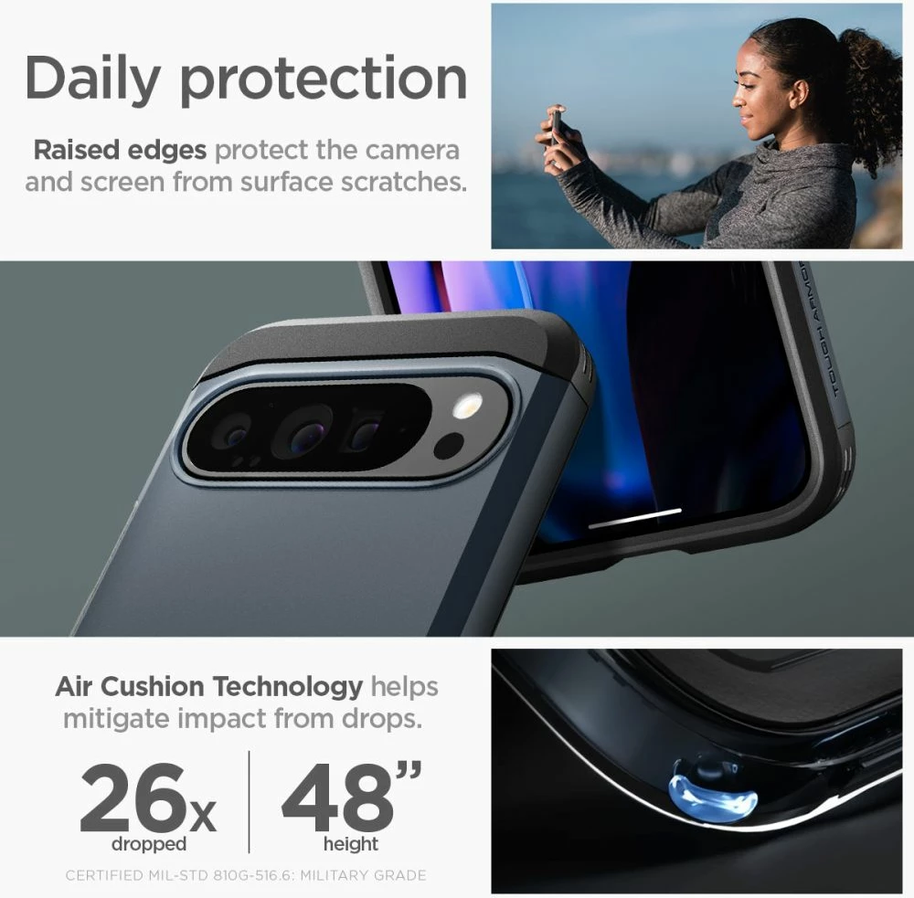 Mbështjellës Spigen Tough Armor për Google Pixel 9 Pro XL, graphite