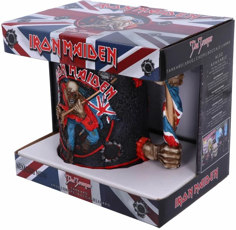 Krigë birre NEMESIS NOW Iron Maiden Eddie The Trooper, resin me insert çelik inox