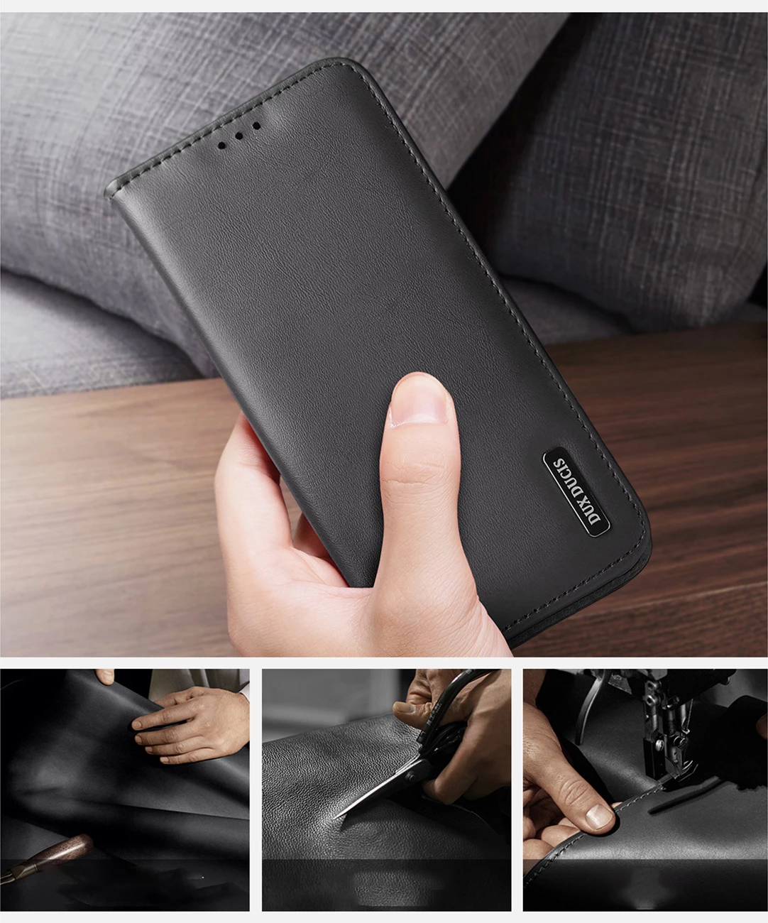 Mbështjellës Dux Ducis Hivo për Samsung Galaxy S25 Edge, me kapak, RFID, i zi