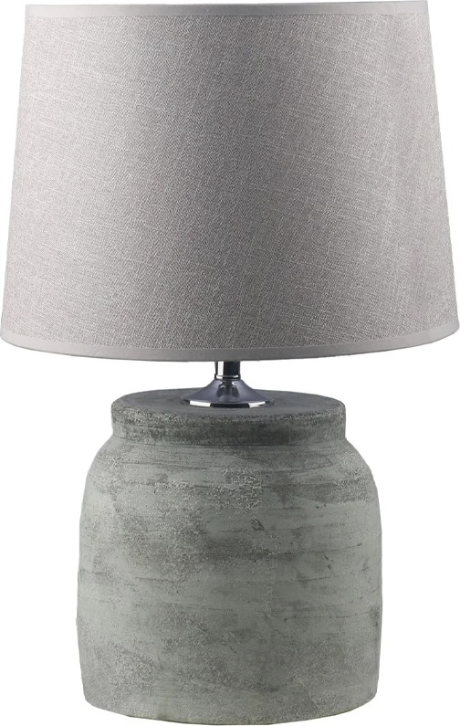 Llambë tavoline LINDOS, qeramike, ngjyrë mint-gri, abazhur lino bezhë, 24x24x54cm