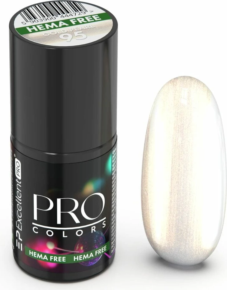 Llak për thonj hibrid për femra Excellent PRO Pro Colors Hema Free 95 Gold Pearl, 7g