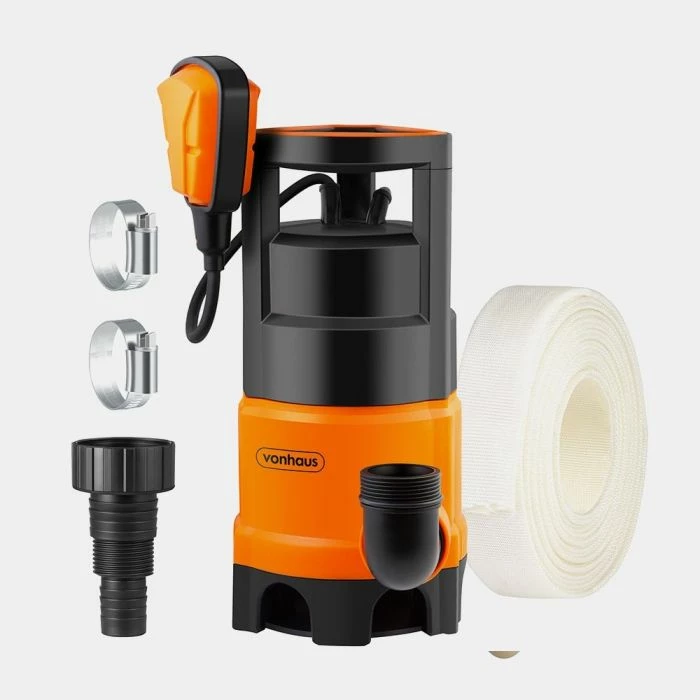 Pompë zhytëse uji VonHaus 3500145 400 W, 7500 L/orë, zorrë 8 m, kabllo 10 m, e zezë