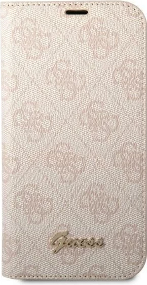 Mbështjellës Guess Bookcase 4G Vintage Gold Logo për iPhone 14 Pro 6.1", Rozë