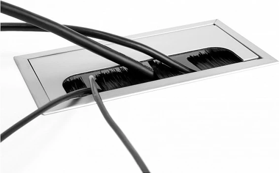 Kalues kabllosh DeLOCK 300x80x28 mm me furçë, alumini, argjend