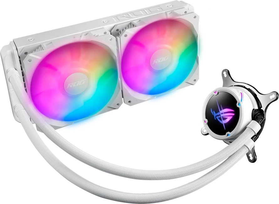 Ftohës lëngu AIO për CPU ASUS ROG Strix LC II 240 ARGB, radiator 240mm, 2x120mm ARGB, i bardhë
