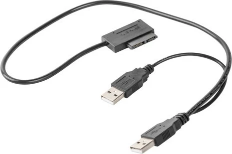 Adapter Gembird A-USATA-01, USB në SATA Slimline 13pin, 50cm, Zi