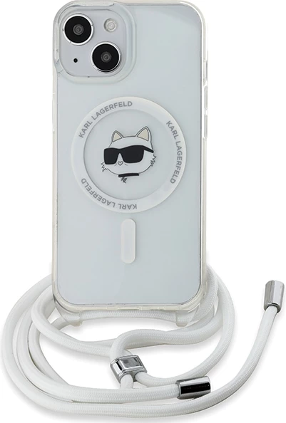 Mbështjellës Karl Lagerfeld IML Choupette Head & Cord MagSafe për iPhone 13/14/15, Transparent