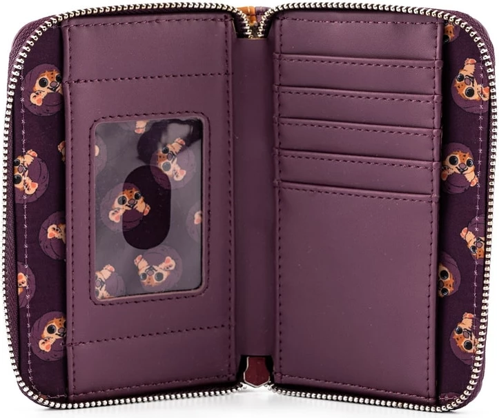 Kuletë Loungefly Disney Raya and the Last Dragon Tuk Tuk zip-around, lëkurë vegane, 15.2 x 10 cm, vjollcë