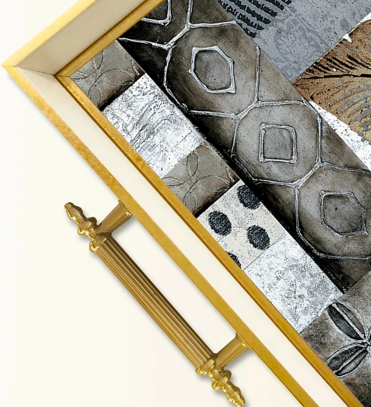 Tabaka prej qelqi Aberto Design, shumëngjyrëshe, TPB9890, 50x29x3.5cm
