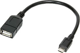 Kabëll USB LogiLink USB-A (femër) në micro USB-B (mashkull), OTG, 0.2m, i zi