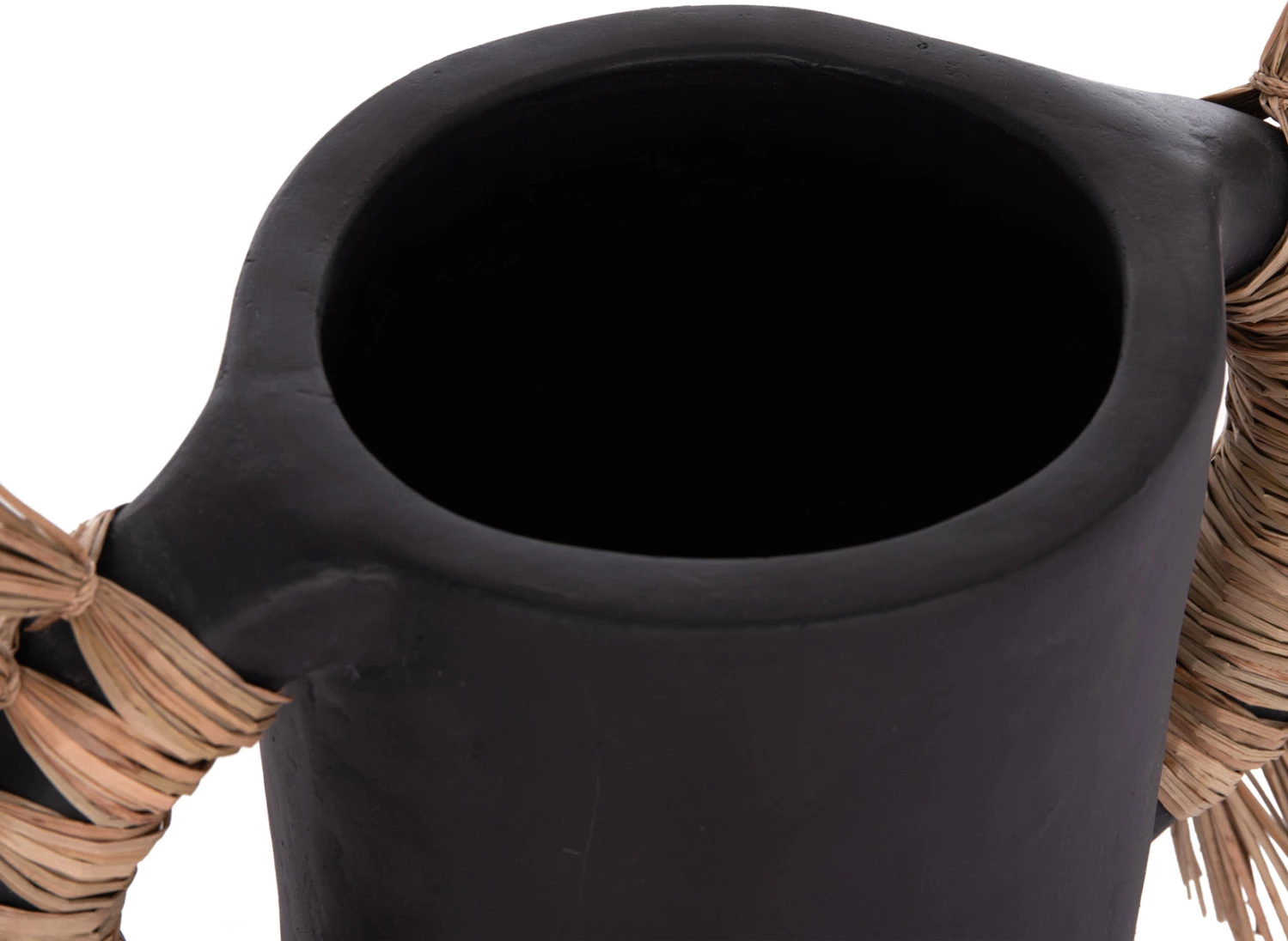 Vazo dekorative tavoline ALICA, terrakotë e zezë, bar i thatë, 55x19x34cm