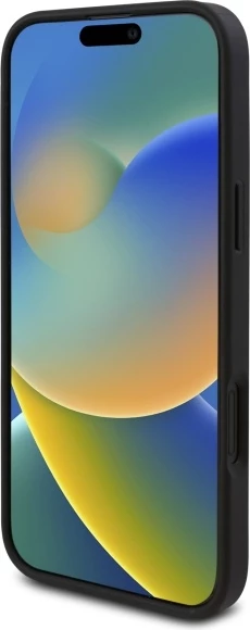 Mbështjellës Guess Triangle për iPhone 16 Plus, i zi