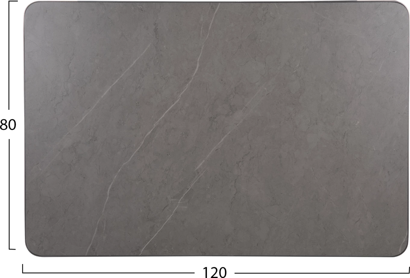 Sipërfaqe tavoline drejtkëndëshe prej guri të sinterizuar, mermer gri, FH6656.05, 120x80 cm