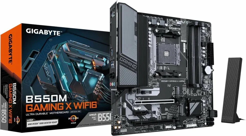 Pllakë amë Gigabyte B550M GAMING X WIFI6, micro-ATX, AM4, Wi‑Fi 6, DDR4 deri 128GB