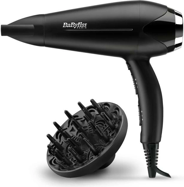 Tharëse flokësh, BaByliss, Turbo Smooth 2200 (D572DE), 2200W, keramikë & jonike, me difuzer dhe koncentrator, e zezë