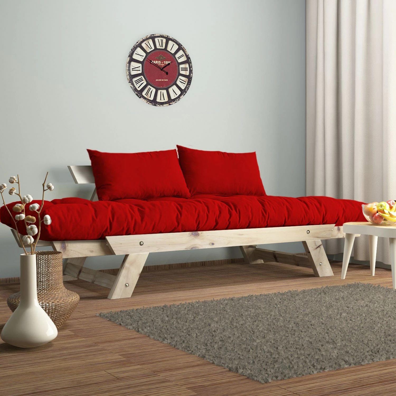 Divan kopshti dy ulëse, Skye Decor, natyral e kuqe, CPT8108-210