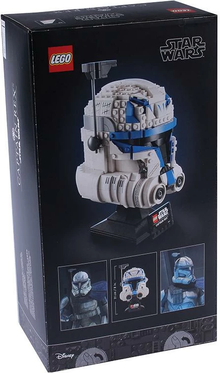 set LEGO Star Wars Helmetë Captain Rex 75349, 854 copa, model ekspozimi, 18+, blu e bardhë