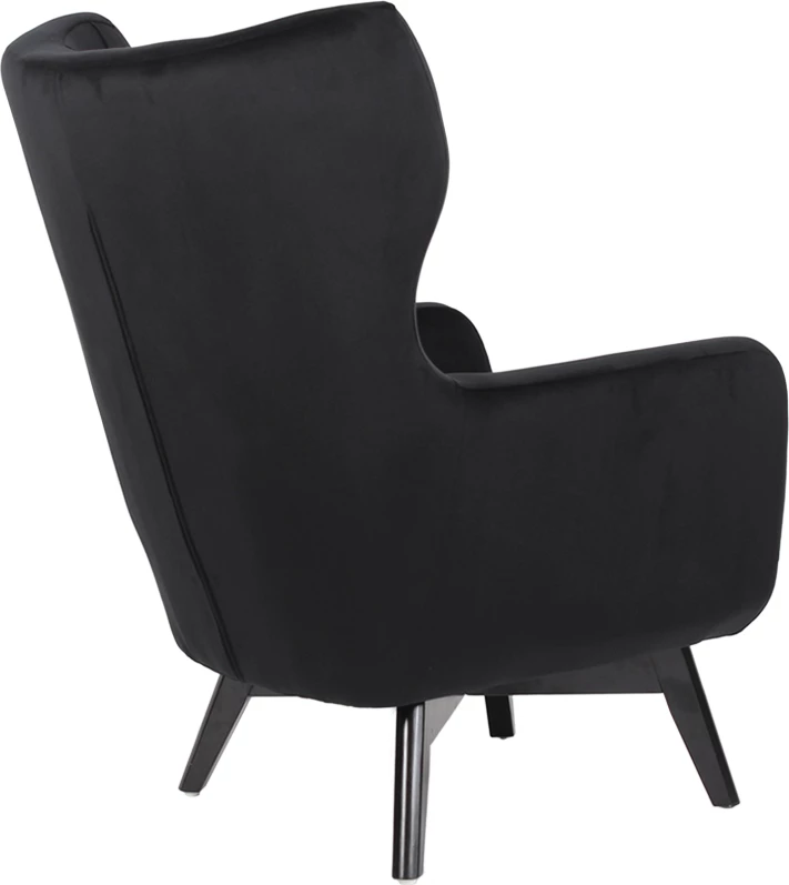 Fotel Salina, kadife e zezë, 75x83x103 cm