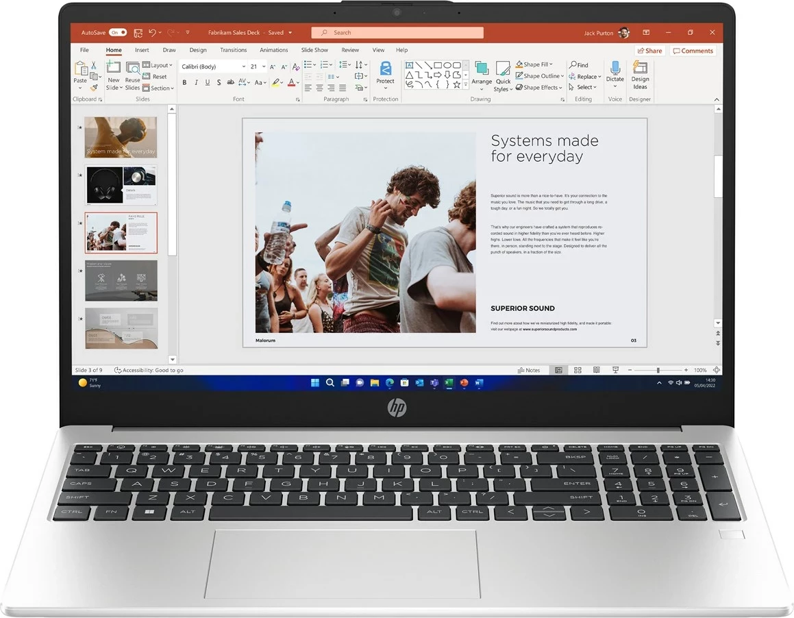 Laptop HP 250 G10, 15.6", Intel Core i5-1334U, 16 GB RAM, 512 GB SSD, Iris Xe Graphics, Argjendtë