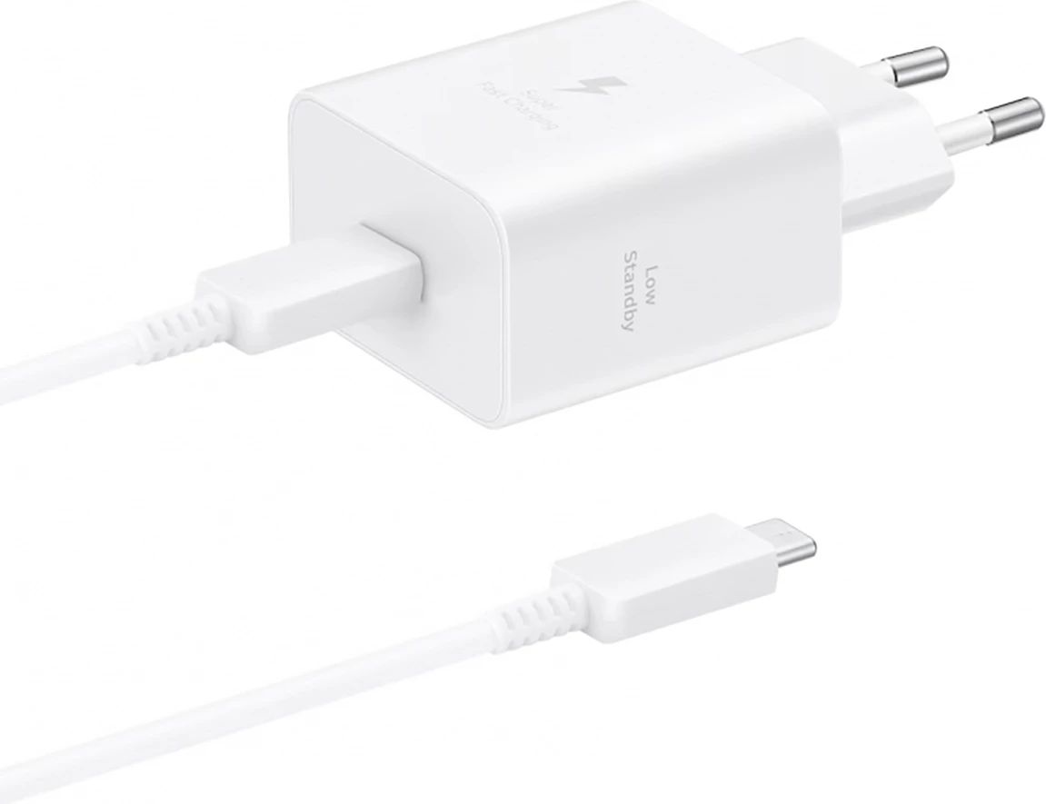Karikues muri Samsung EP-T4511XBEGEU 45W 1x USB-C PD/PPS, me kabllo USB-C 1.8m, i bardhë