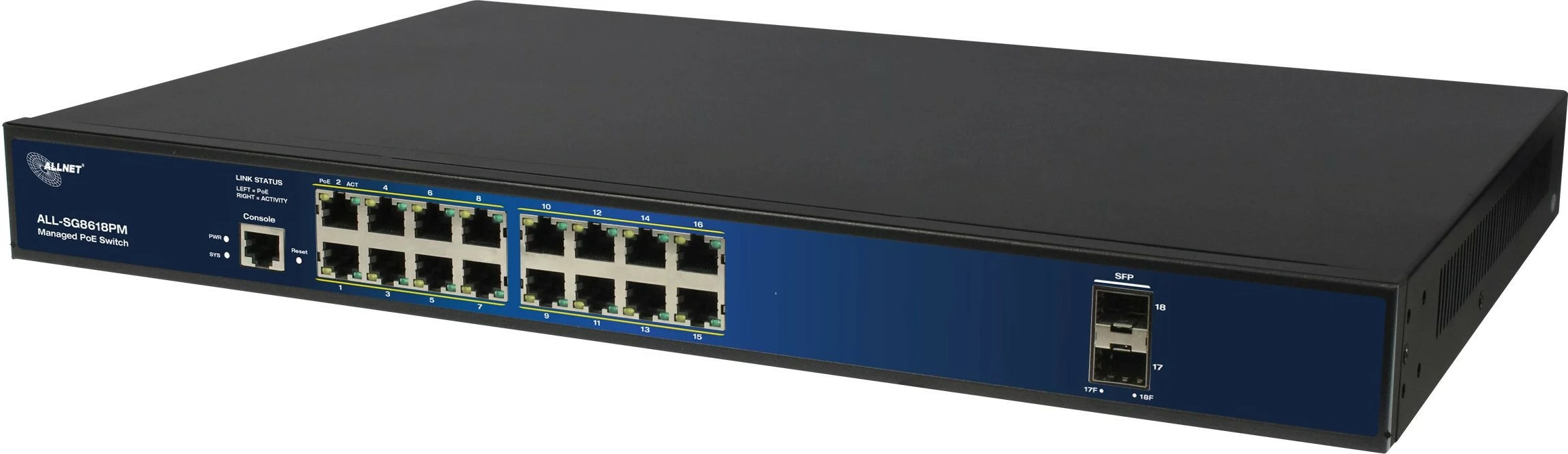 Switch ALLNET ALL-SG8618PM POE M, 16+2 porte