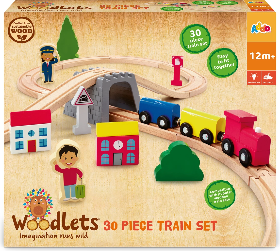 Woodlets 30 Piece Train Set