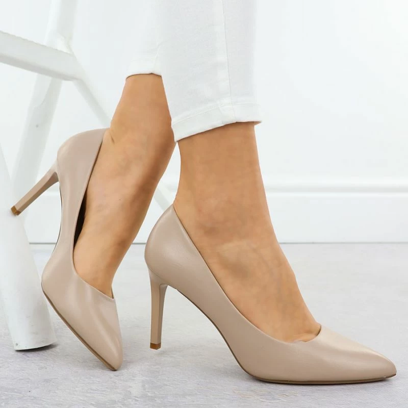 Këpucë me taka të larta LEONE Sergio Leone 1339, bezhë